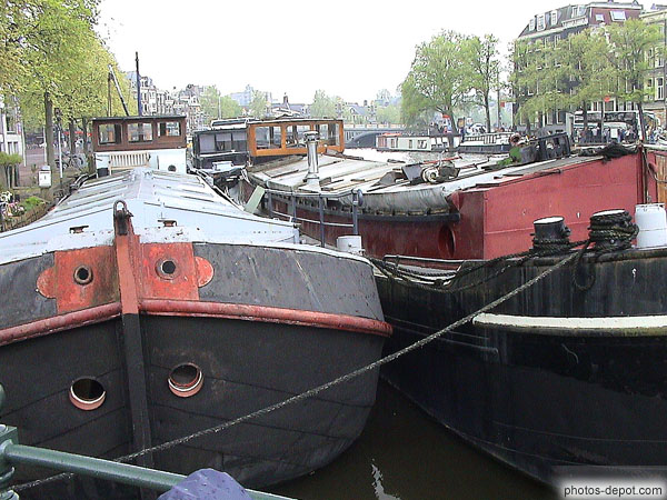 Barge atop canal photo