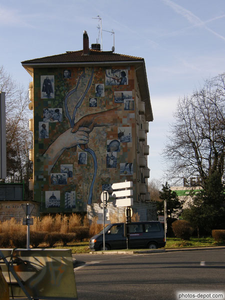 Wall house peinte knob hand photo