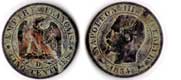 Pice cuivre de 5 centimes, Napolon III empire franais 1854