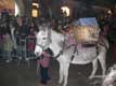 �ne charg� de cadeaux, procession de No�l devant la cath�drale